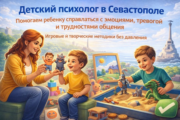 Детский психолог в Севастополе: помощь ребёнку в работе с эмоциями, тревогой и трудностями общения